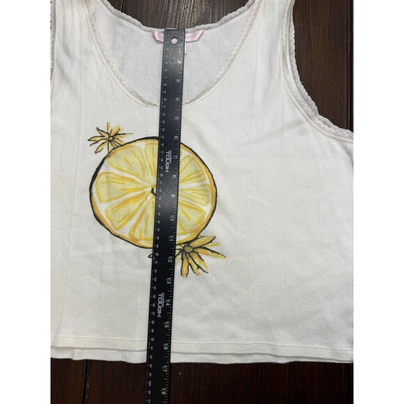 2002 Y2K Victoria’s Secret Cropped Lemon Tank Top Made In Turkey - Picture 6 of 7